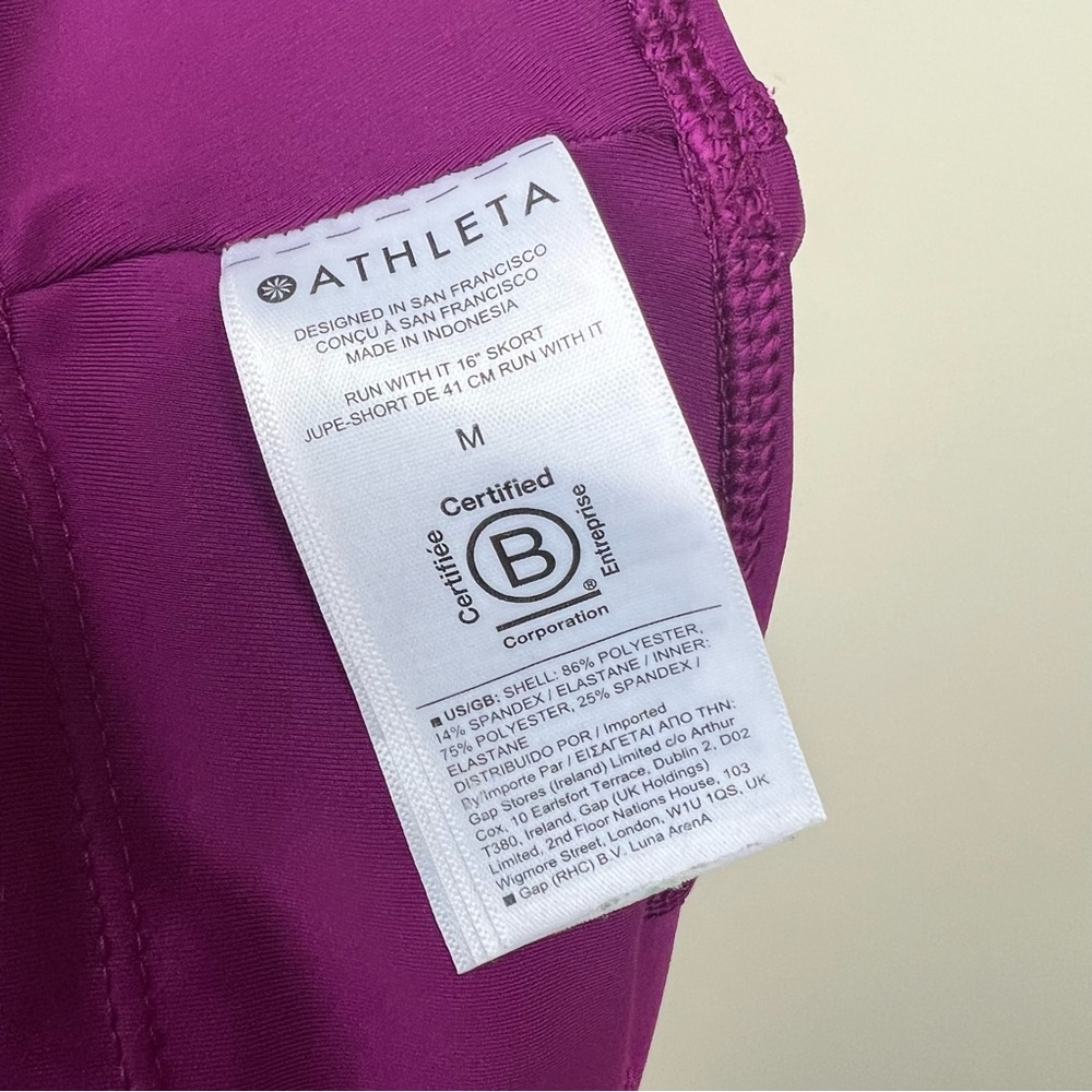 Athleta Run With It 16” Skort in magenta pink M - Picture 7 of 8